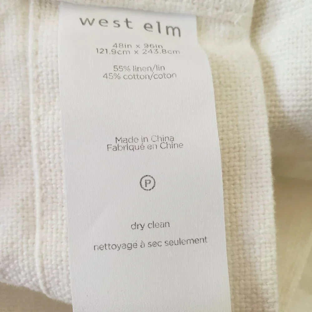 West Elm Simple White Curtain Panel